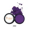 Sombra de ojos mate HRP en tono morado 07065, con el envase negro abierto y polvo compacto desmenuzado detrás